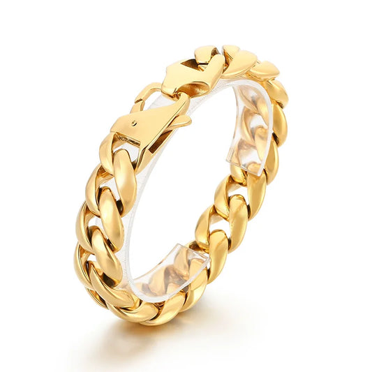 KALEN Fine Jewelry Fashion Bracelets Men Stainless Steel Polished Classic Cuban Links Bracelet Bangle
