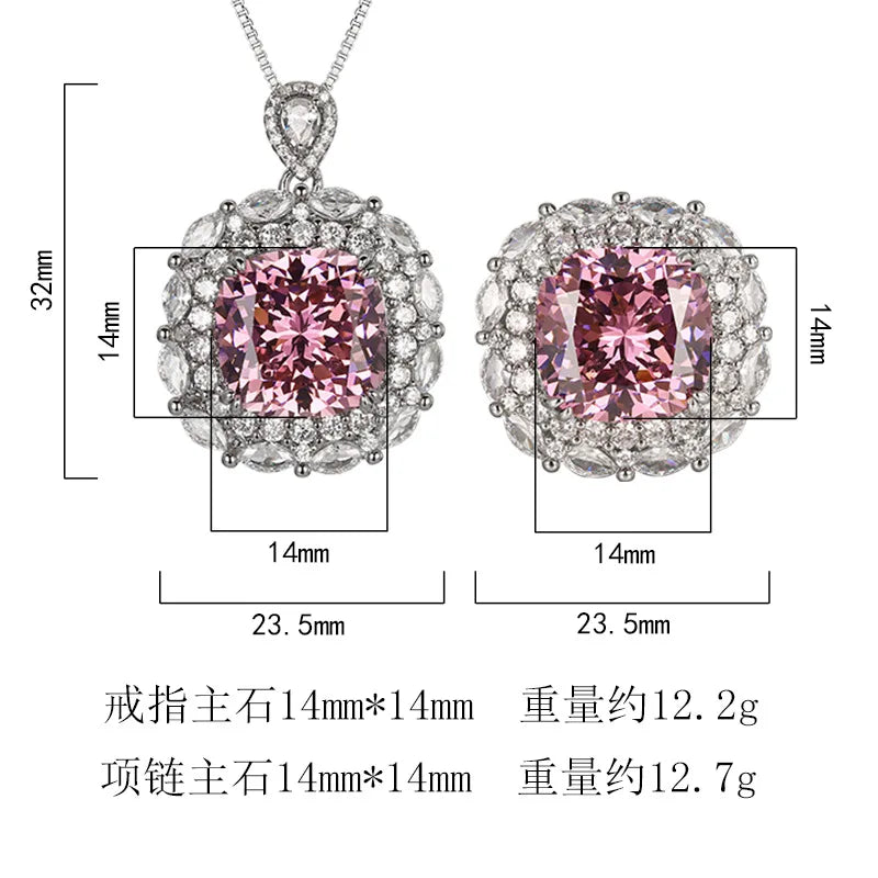 REDheart Fashion Women's Brass Inlaid with Zircon 18K Gold Plated Bird's Nest Cepala Green Wedding Anniversary Pendant Set