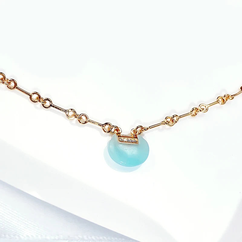 China Ruyi Lock Necklace Bracelet Women's Fashion Jewelry Retro Light Luxury Brass Material Red Agate Manufacturer Direct Sales