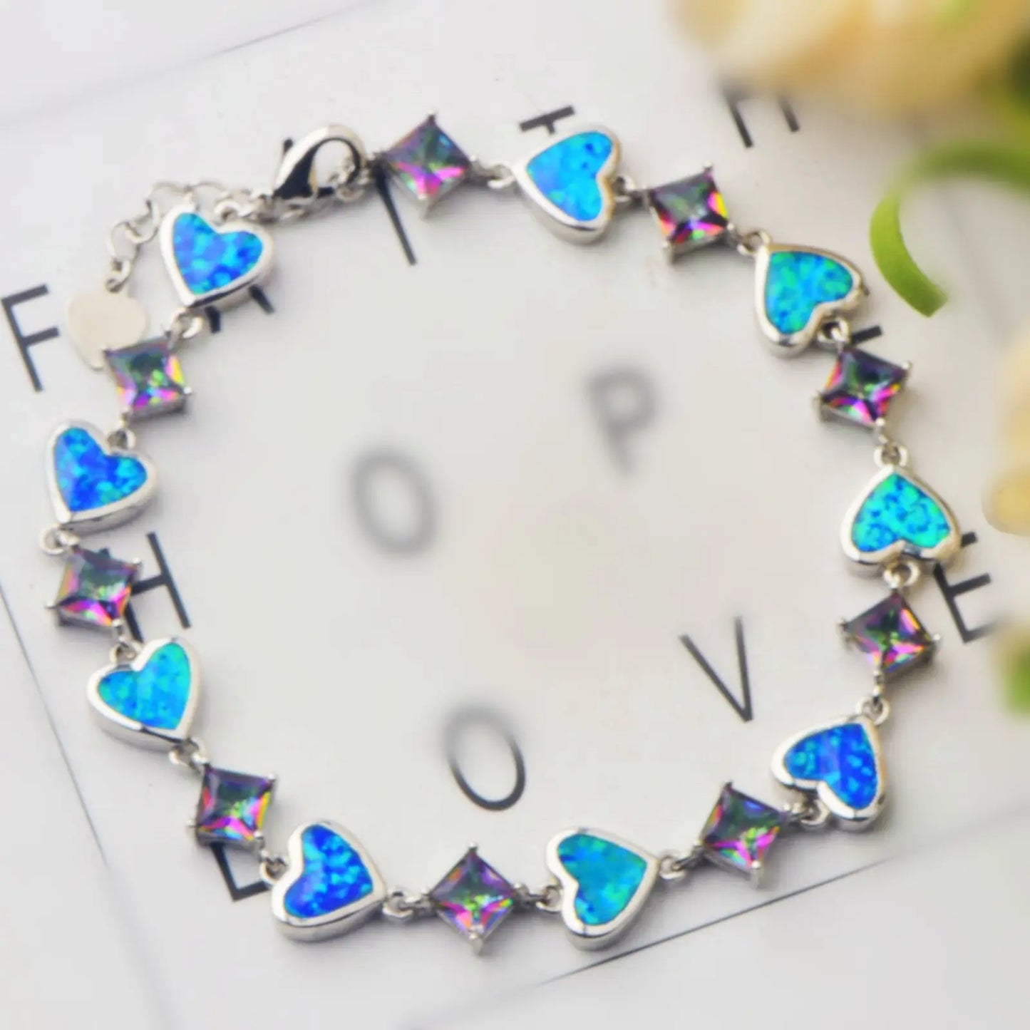 Aobao Bohemian Hawaiian Opal Bracelet Exquisite Crystal & Gemstone Design, Fashionable Jewelry for Women