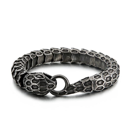KALEN Populous Punk Snake Bracelet Links Bangle Stainless Steel Fashion Bracelets for Men