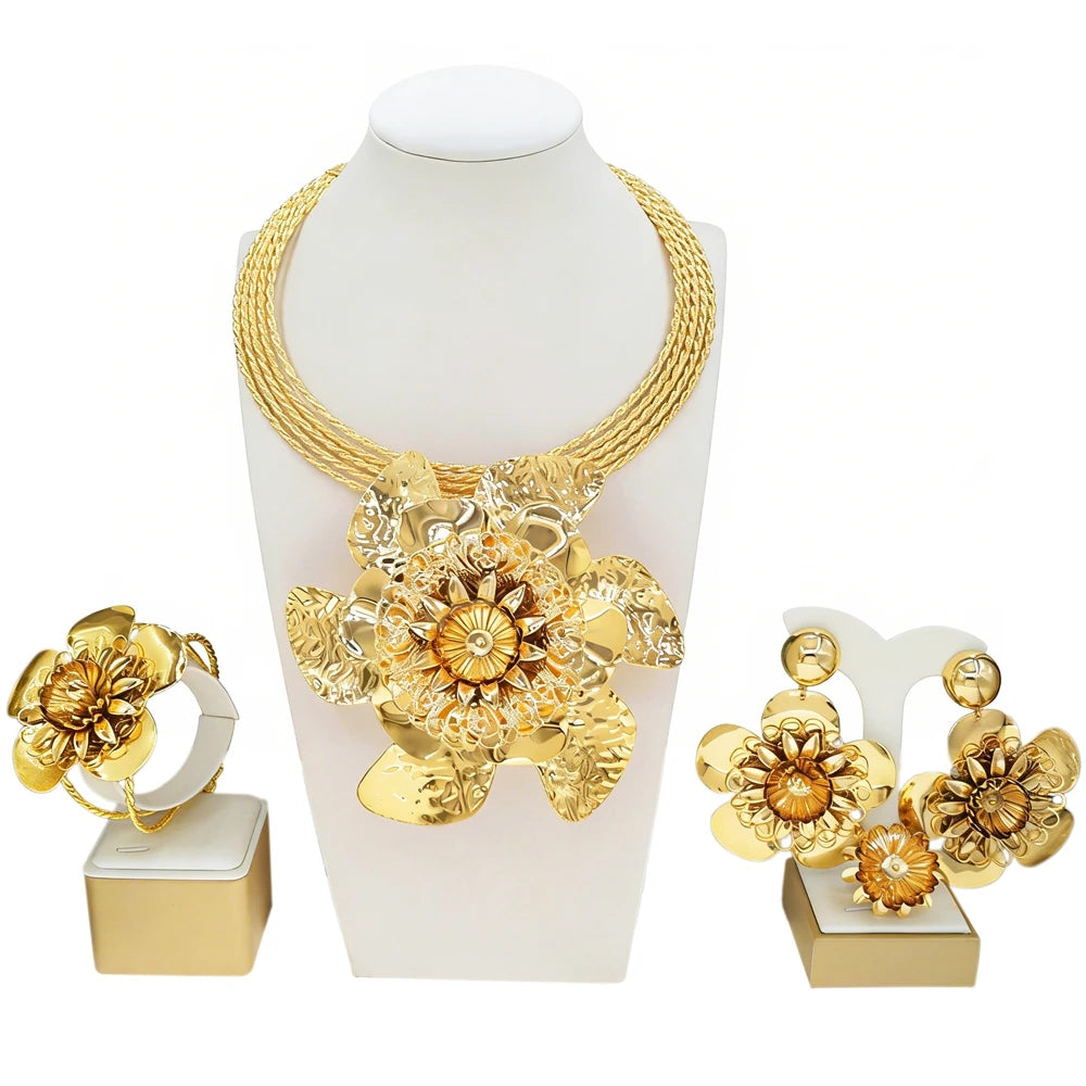 Italian Jewelry Set Alloy Brazilian Jewelry Sets Wedding Party Pendant Necklace  Earrings Jewelry Set HK048322
