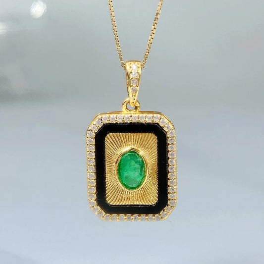 Gioiellieri Natural Green Emerald Jewelry for Women with 925 Sterling Silver Pendant May Birthstone Fine Jewelry Wedding Anniversary Choice