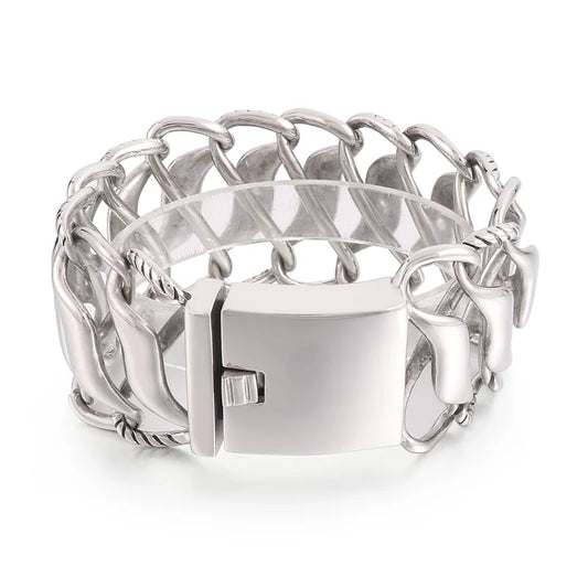 KALEN 220mm Unisex Fashion Polished Stainless Steel Original Links Bracelet