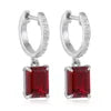 Gemfiori Anster High Quality S925 Lab Grown Ruby Earring Stud Dainty Gemstone Stud Earrings for Women Daily Wear Gift