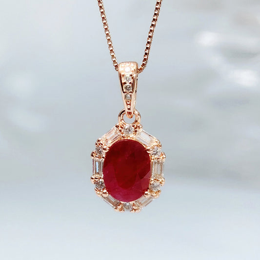 Gioiellieri Vintage Ruby Pendant with Natural Red Gemstone for Women 925 Sterling Silver July Birthstone Fine Jewelry Handmade Luxury Gift
