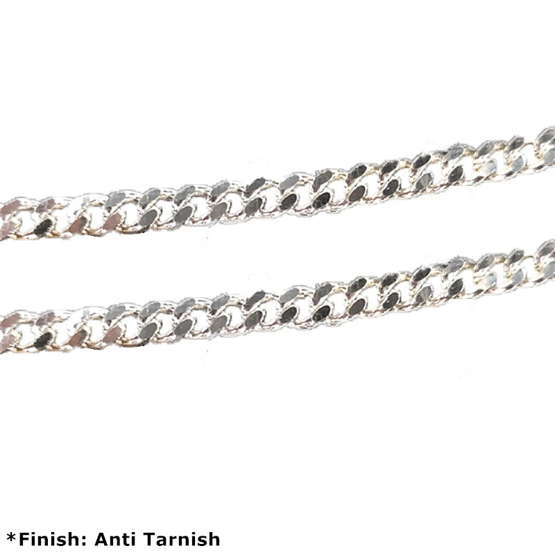 Fashion 925 Sterling Silver DC Cut Cuban Link Chain for Women Making Anti Tarnish Bracelet Necklace