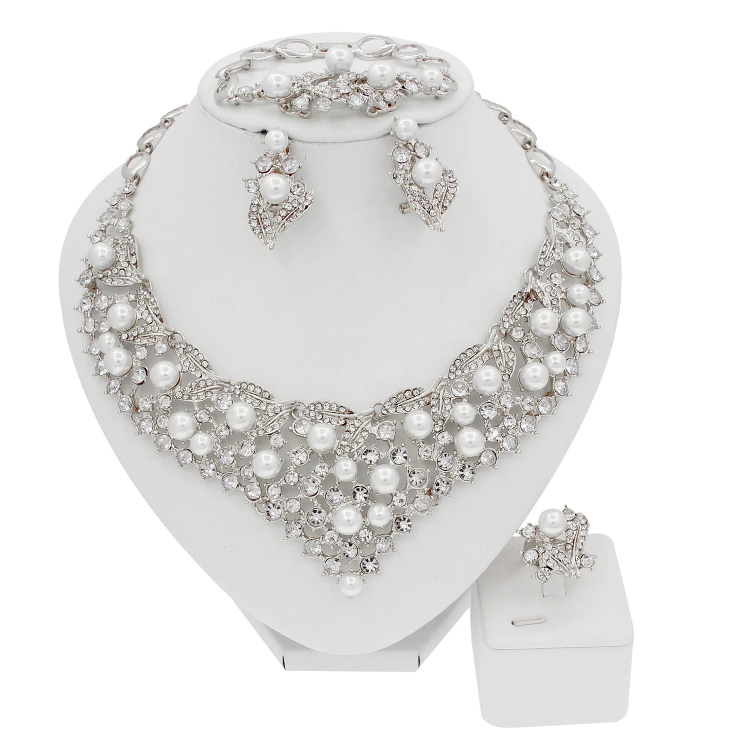 Zhuerrui Fashionable Luxury Gold Jewelry Set Available Silver Beads Necklace Jewelry Sets Factory Bridal Birthday Gifts H50079