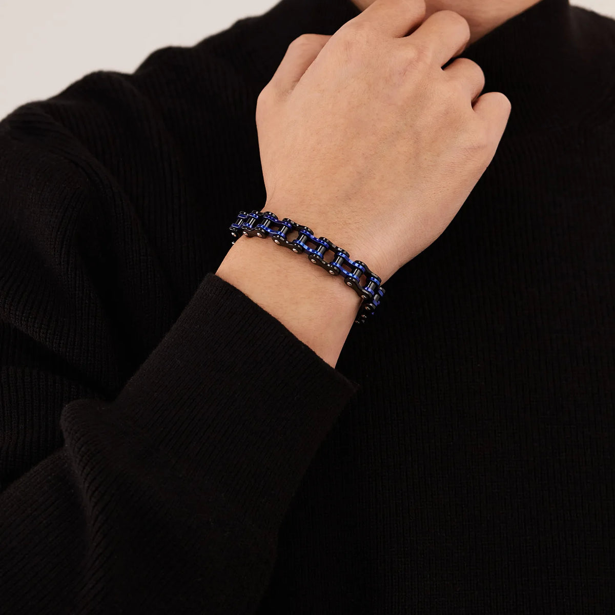 Wholesale 18K Gold Plated Stainless Steel Biker Bracelet Punk Adjustable Tarnish Free High Polish Bike Chain Bracelet