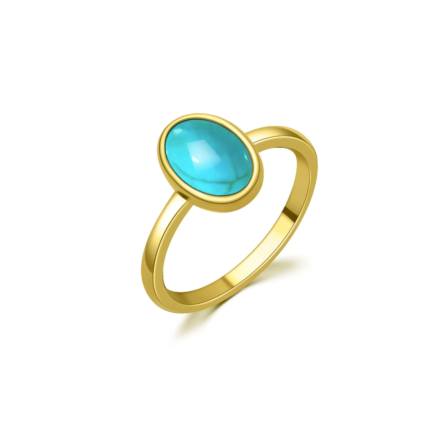 Flower-Shaped Ellipse Ring | Iridescent Gem Inlay Band | Modern Silver/Gold Plated Women's Trendy Fashion Jewelry