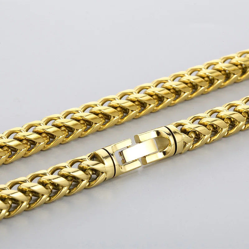 REBEL 650mm Fashion Gold/Silver/Black/Blue/Rainbow Stainless Steel Herringbone Chain Link Necklace
