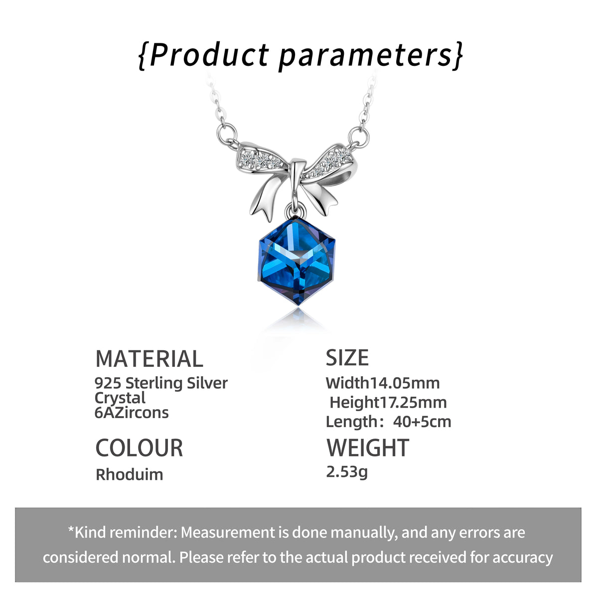 ArtistA 925 Sterling Silver Crystal Jewelry Set Women's Trendy Wedding Engagement Gift Daily Wear Rhodium Plated Necklace & Earrings