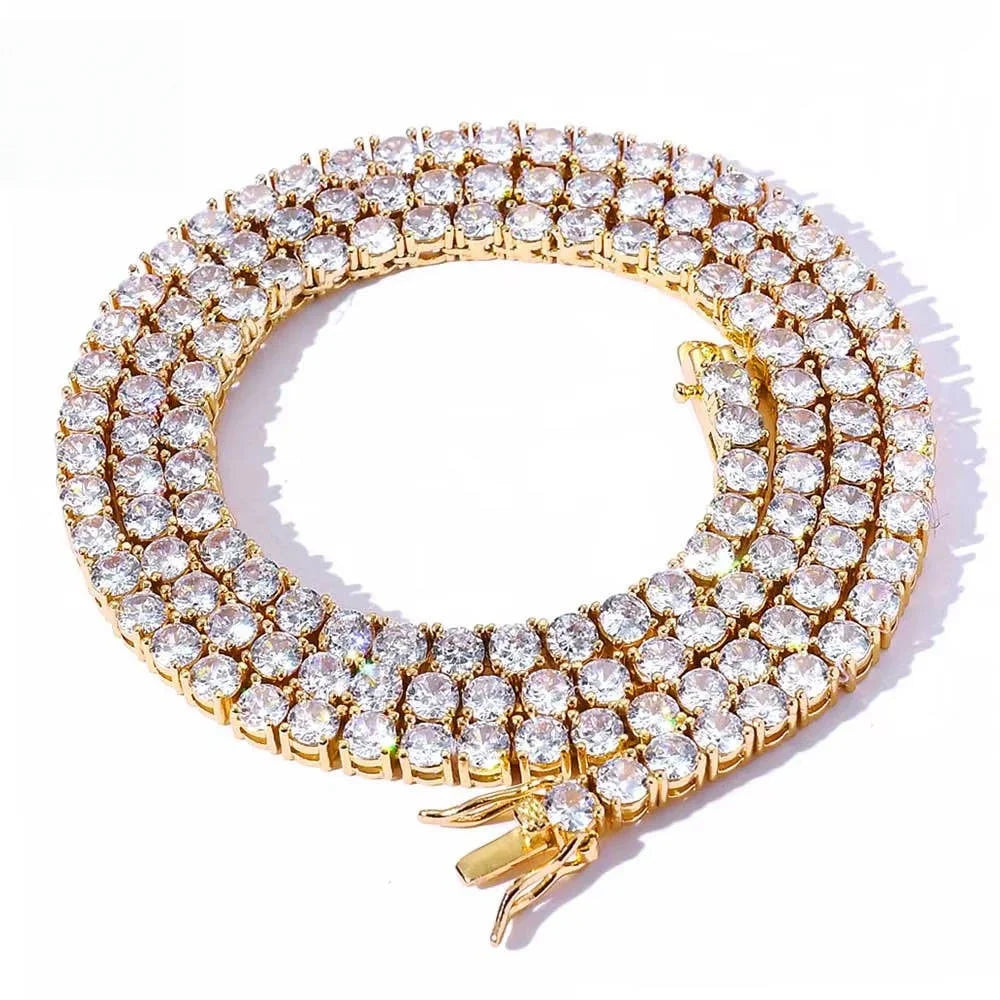Fashion Classic Zircon Necklace for Men and Women 3mm-5mm 16inch-24inch Various Size Hip Hop Link Chain Tennis Necklace