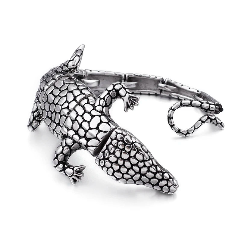 KALEN Hip Hop Crocodile Tiger Leopard High Quality Stainless Steel Bracelet for Men KB104111-BD
