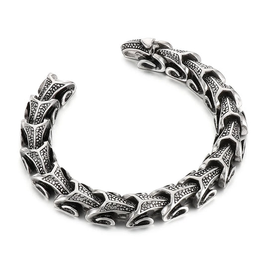 KALEN Men Fashion Stainless Steel Gothic Necklace&Bracelet