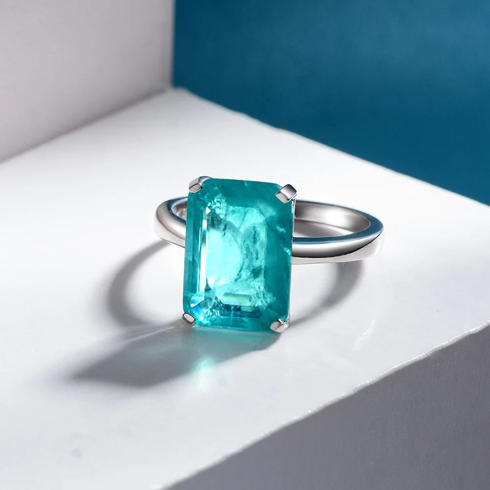 MuShan Jewelry Factory 7 Carat Ring 10*14 Synthetic Simple Women Ring Factory Direct Supply