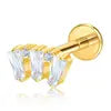 S&S ASTM F136 Titanium Labret Stud | Zircon | 83 Designs | Titanium & Gold