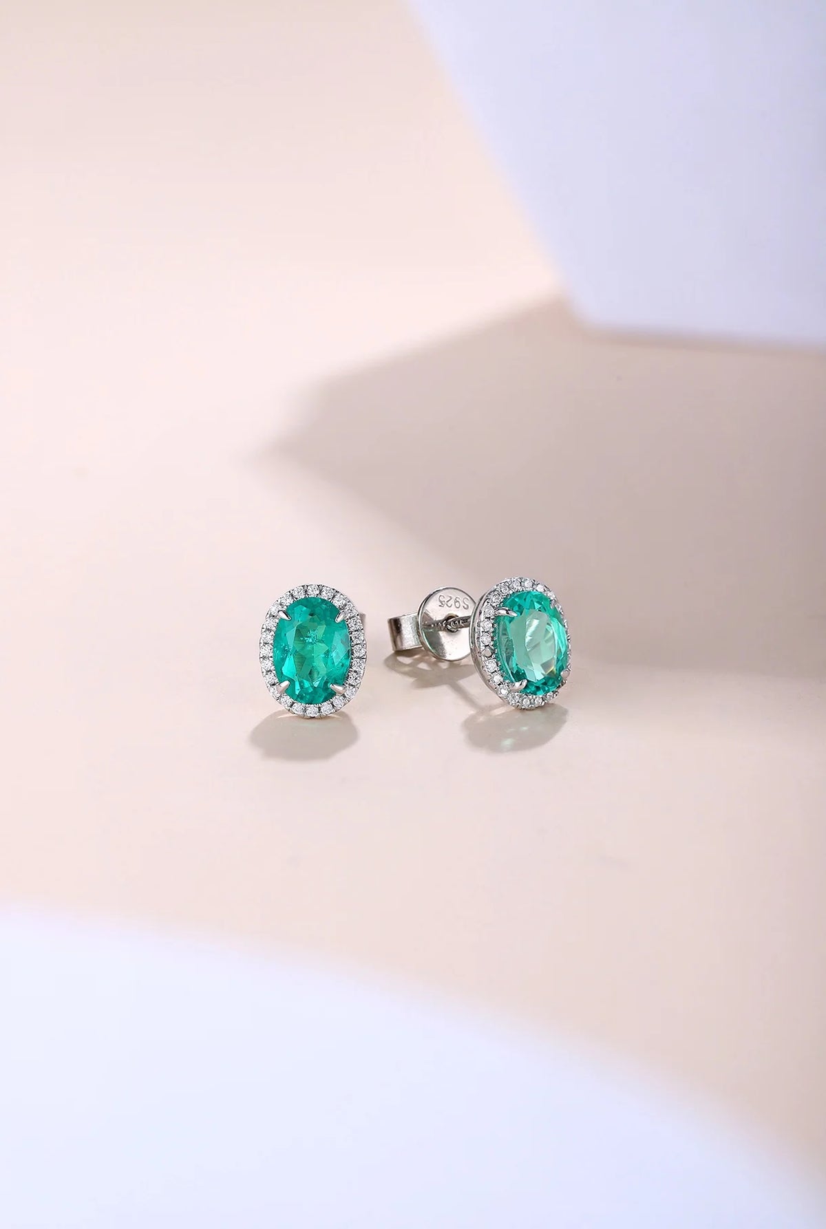 Gemfiori Anster High Quality S925 Lab Grown Emerald Earring Stud Dainty Gemstone Stud Earrings for Women Daily Wear Gift
