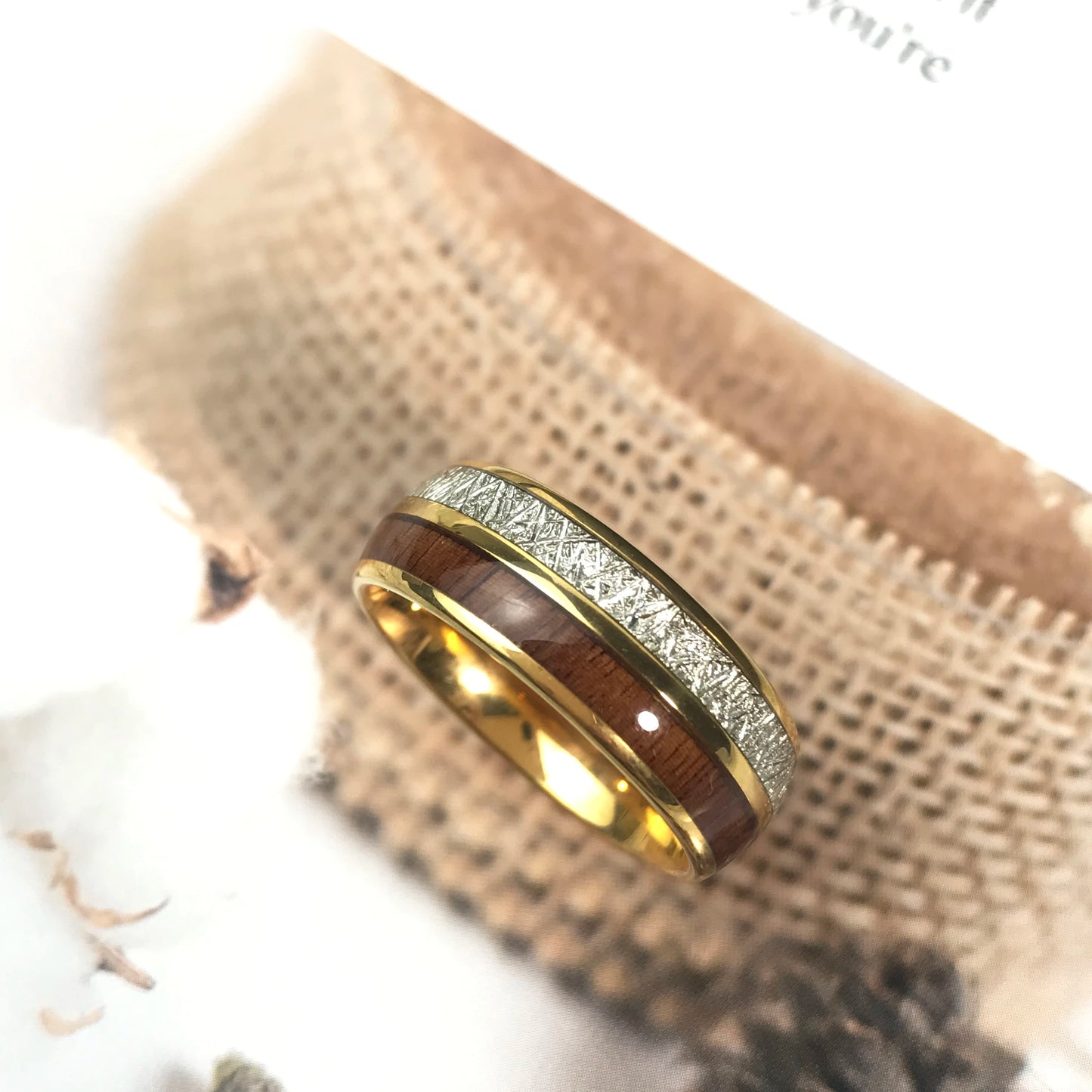 Manufacture Fashion Jewelry 8mm Tungsten Ring Mens Gold Engagement Plated Wedding Rings Comfort Fit