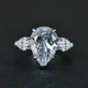 MUSHAN Jewelry Factory S925 Silver European and American Water Drop 10*14 High Carbon Diamond 6 Carat Simple and Individual Ring