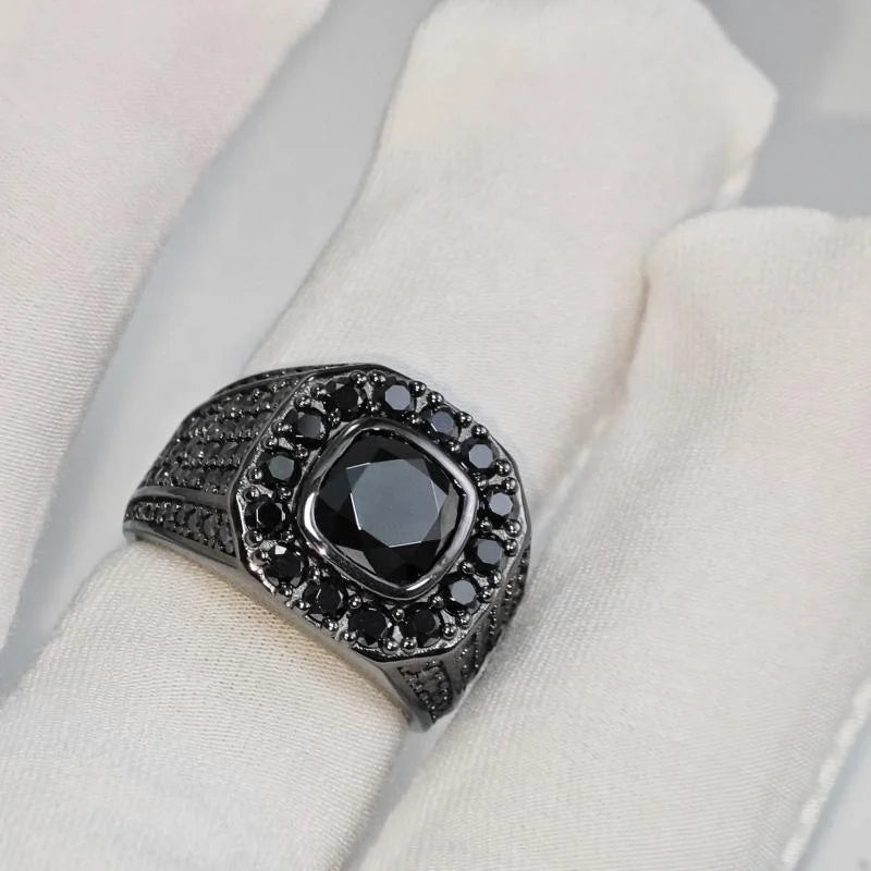 NEWLiFE BiG-BOSS Iced Out Moissanite Ring in Silver Plated for Men | Designer Hip-Hop Jewellery