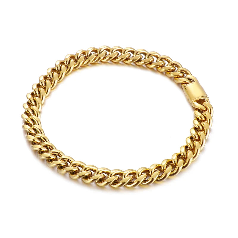 REBEL Minimalist Stainless Steel Necklace & Bracelet Jewellery Set | 60cm & 23cm