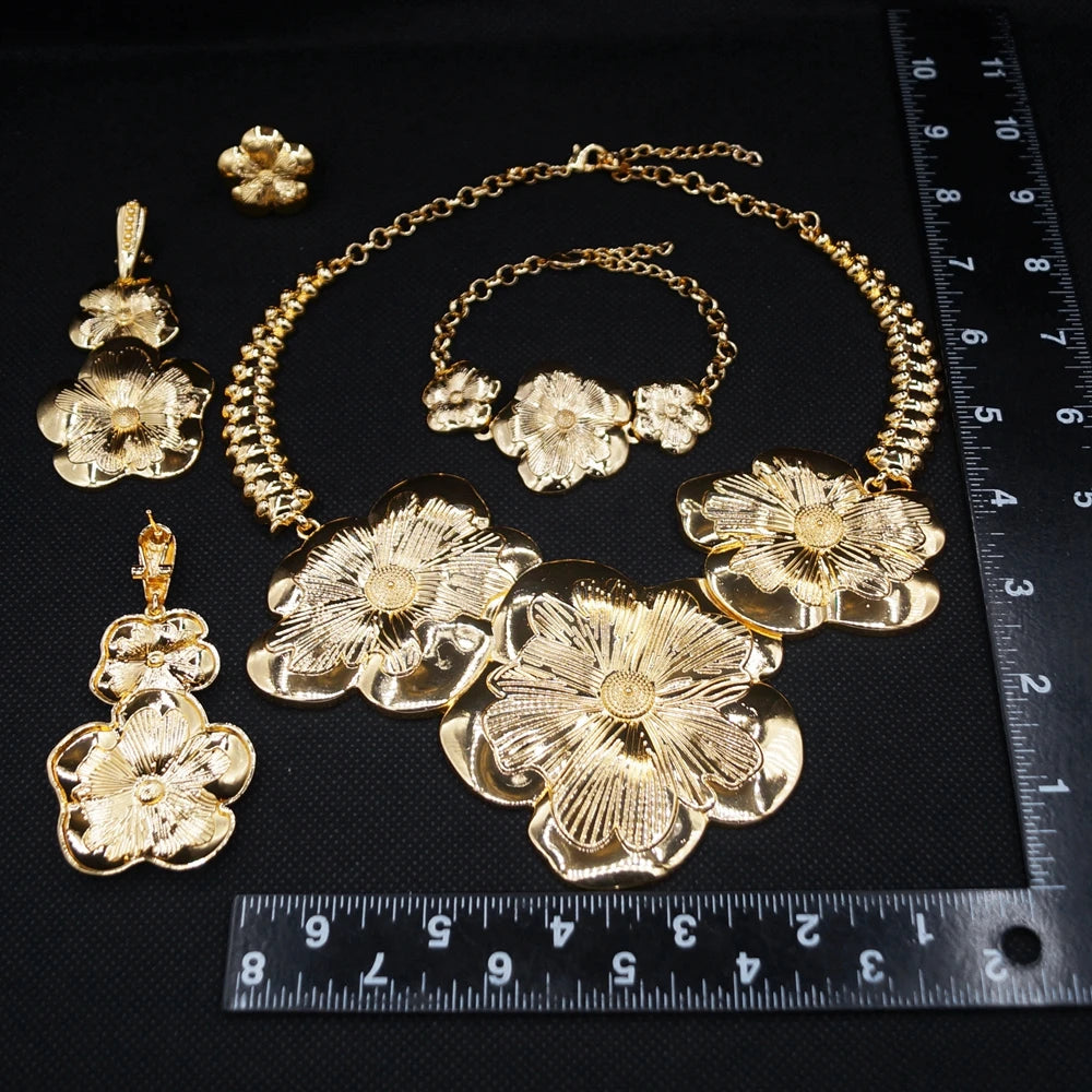 Italian Jewelry Set Alloy Brazilian Jewelry Sets Wedding Party Pendant Spiral Necklace Bracelet Ring Earrings Jewelry Set X00119