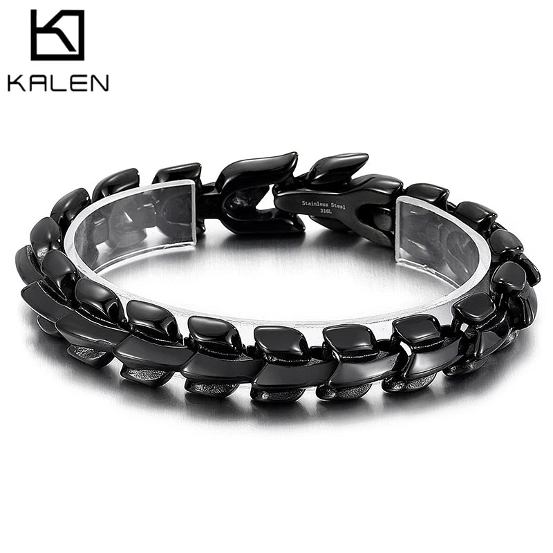 KALEN Personality Trend Vacuum Plating Multi-color Keel Bracelet Men Stainless Steel Jewelry Bracelets Bangles
