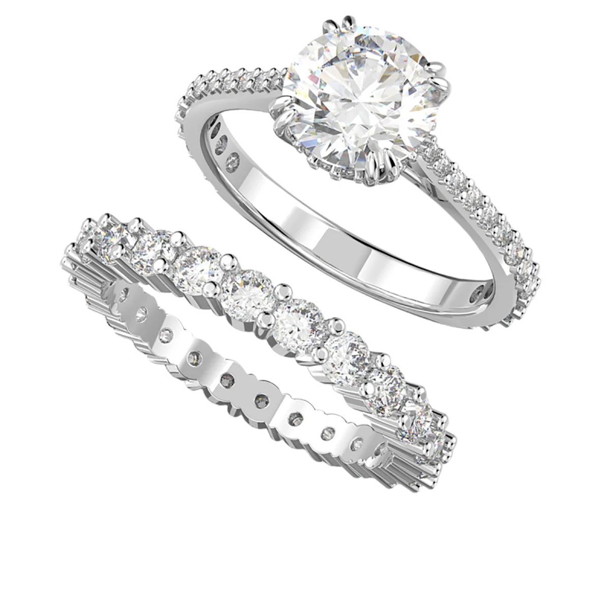 S&S Vintage Fancy Elegant Brass Zircon Ring Long-lasting Bright Shine Wedding Engagement Jewelry for Fashion Women