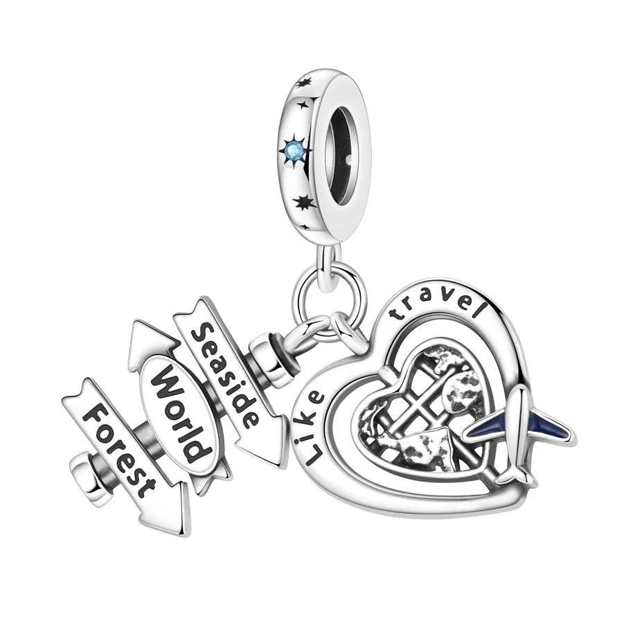 S&S Love-Themed Charm Pendant Collection | Silver Plated Alloy | 16 Designs | Bracelet & Necklace Charms | S&S Collection