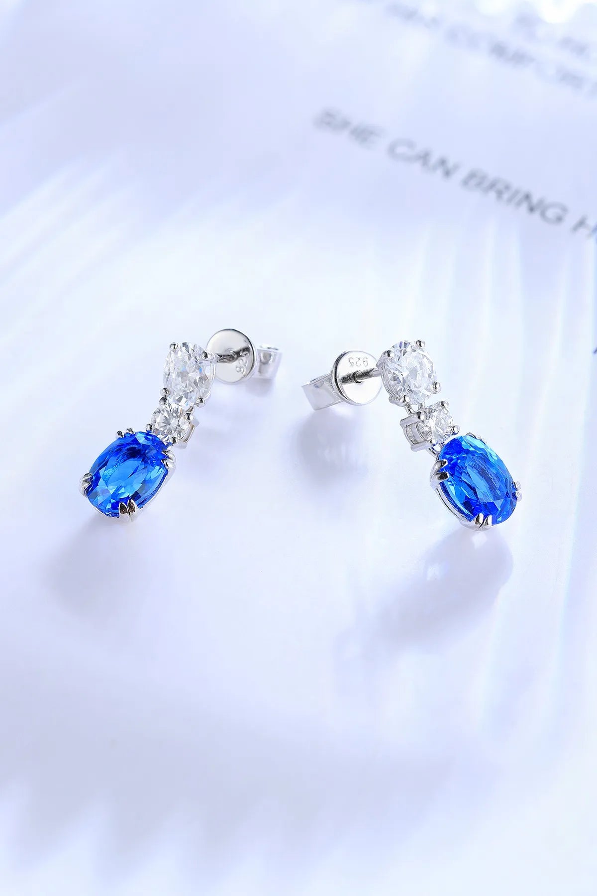 Gemfiori Anster High Quality S925 Lab Grown Cobalt Spinel Earring Stud Dainty Gemstone Stud Earrings for Women Daily Wear Gift