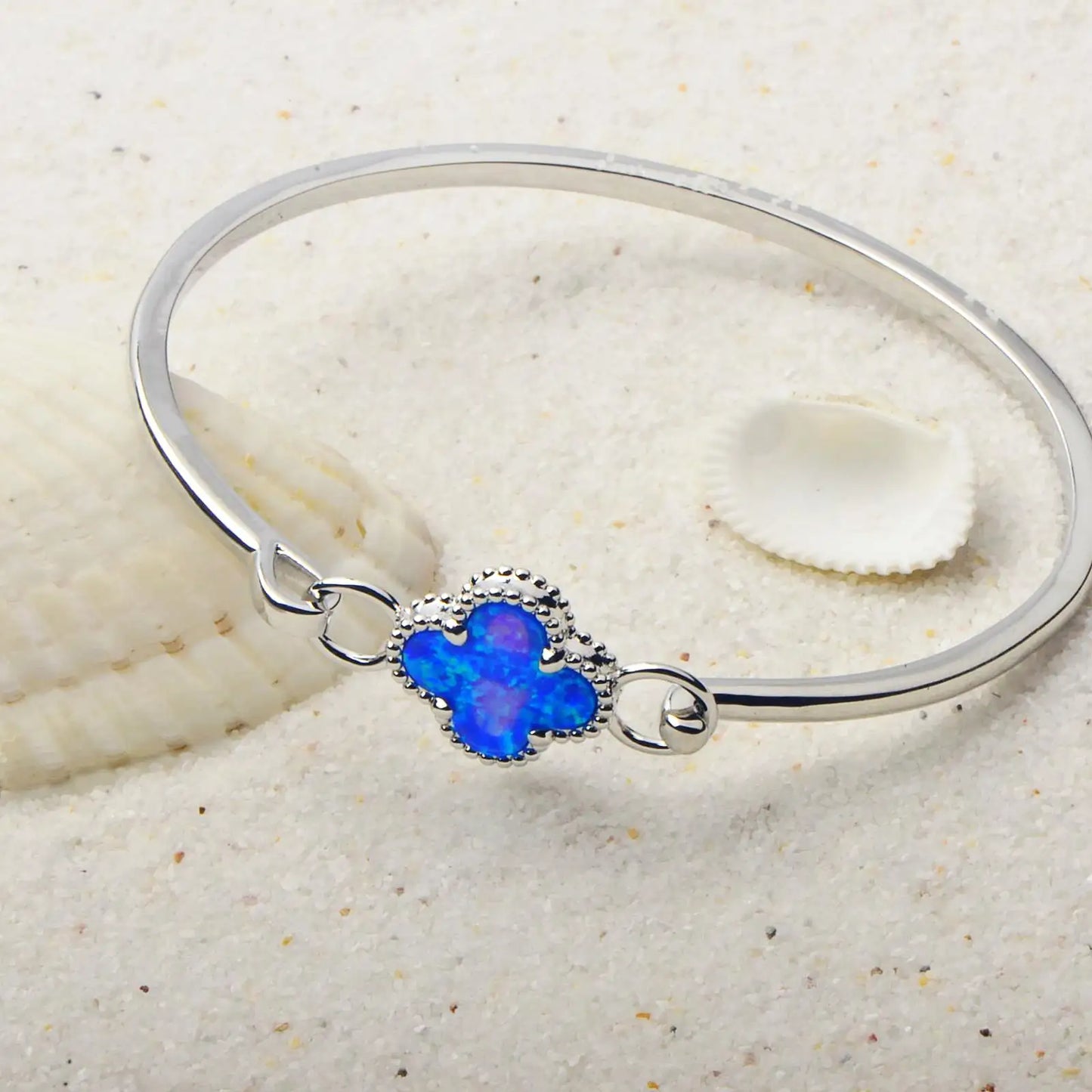 Opal Hawaii Auboo Leaf Bracelet Plated Women's Trendy Cuff Bracelet Handmade Inlaid Opal for Anniversary Wholesale