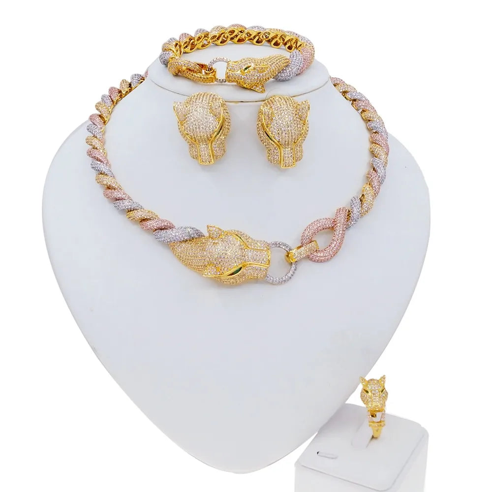 Zhuerrui Luxury Cubic Zirconia Jewelry Set Dubai Women Bridal Wedding Jewelry Sets American Diamond Jewellery Set HZ210301258