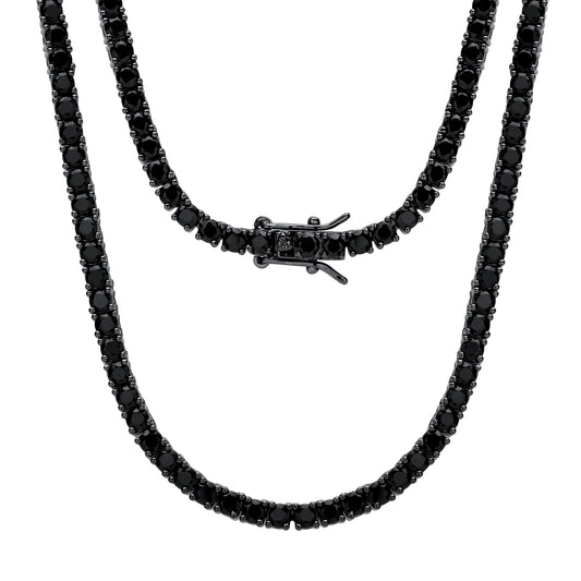 NEWLiFE BiG-BOSS 3mm Tennis Zircon Necklace in Stainless Steel for Men & Women | Designer Hip-Hop Jewellery