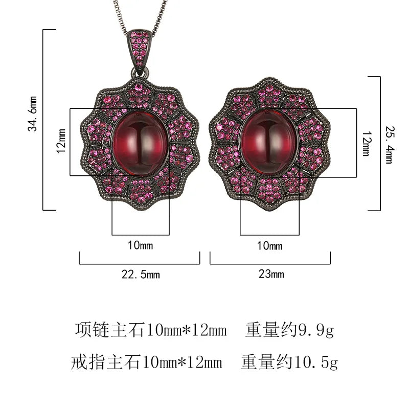 REDheart Women's Trendy Flower Shape Zircon Inlaid Gold Plated Brass Jewelry Set with Copper Alloy Base for Anniversary & Wedding