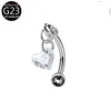 S&S Titanium Zircon Internally Threaded Eyebrow Stud | Multi-Shape & Colour