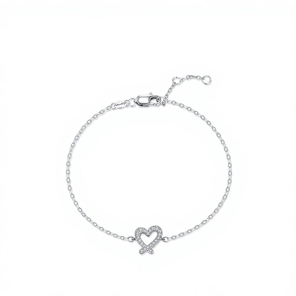 S&S 925 Sterling Silver Heart Moissanite Jewellery Set – Collection