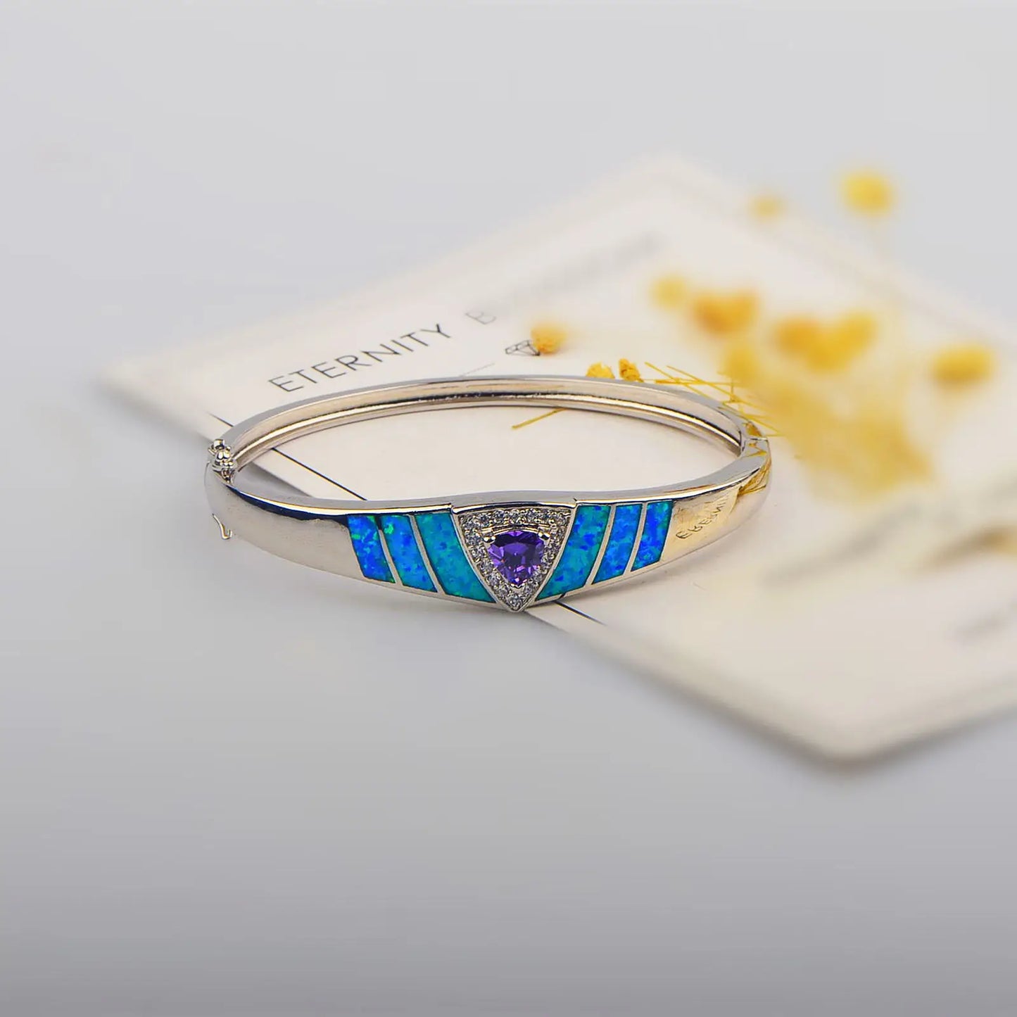 Aobao Vintage Style Opal Blue Sapphire Bracelet Artisan Crafted Unique Jewelry for Fashion Lovers