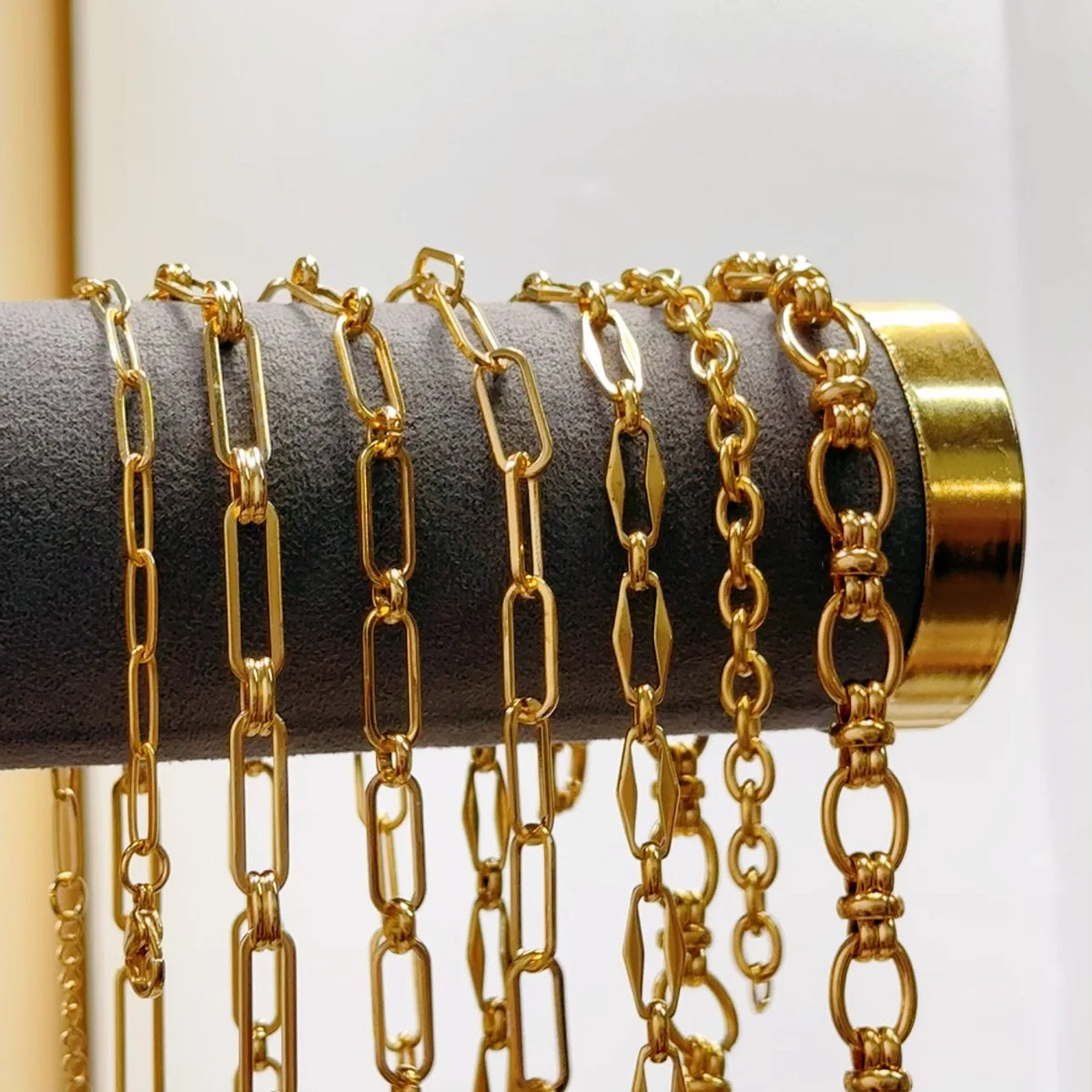FASHIONISTA Non Tarnish Waterproof Choker Women Stainless Steel Chain Jewelry Making PVD Gold Plated Chunky Necklace DIY Handmade Link Chain