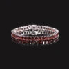 Gemfiori U03 Abiding Colored Natural Gemstone Oval Cut 4x6MM 7IN 10.7g 925 Sterling Silver Garnet Citrine Peridot Topaz Tennis Bracelet