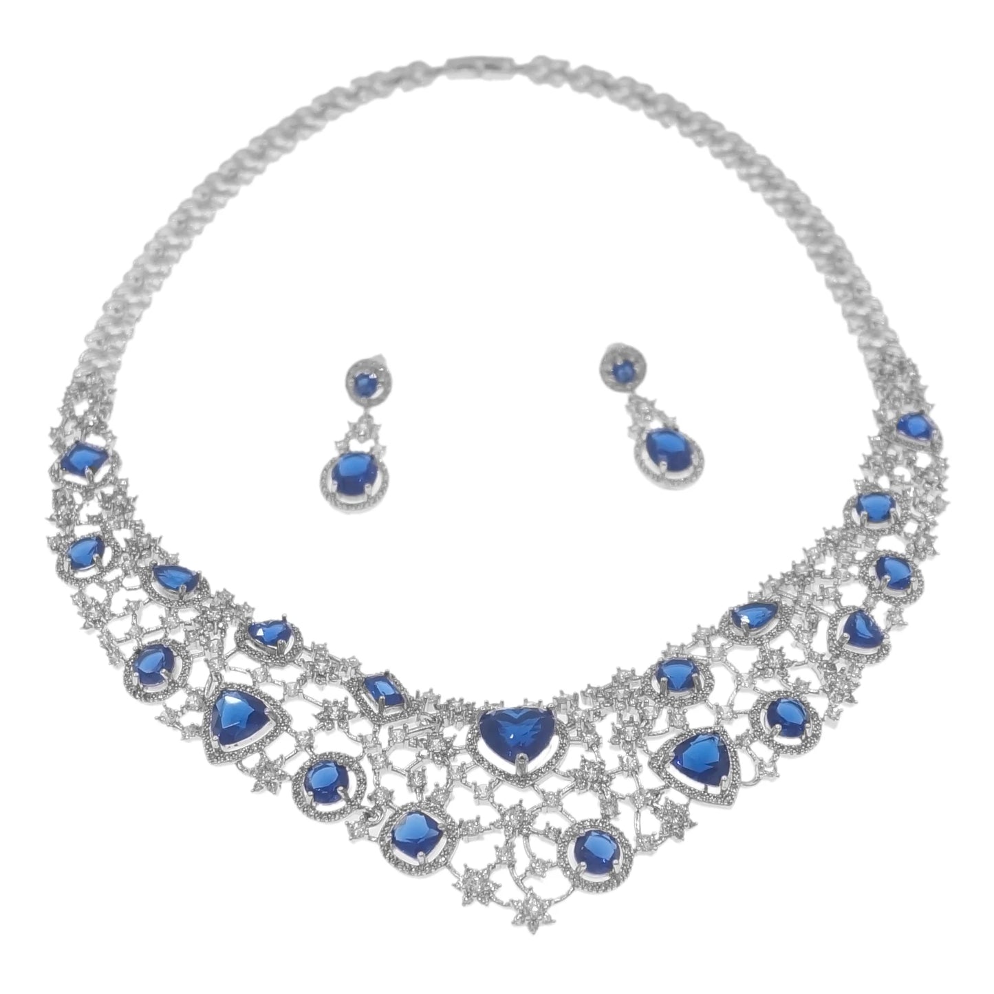 Zhuerrui Fashion Lady Necklace American Diamond Jewelry Set Artifical American Diamond Bridal Wedding Jewelry Sets HG2103120