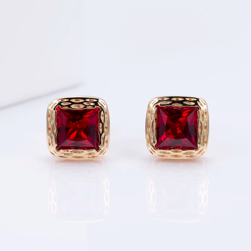 Lab Grown Diamond  Solitaire Diamond Engagement Earrings Ruby Lab Grown Diamond  Earrings