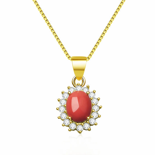Trendy Christian Copper Silver Plated Pendant Coral Sweater Chain Link Chain Nautical Necklace Beach Women's Gift