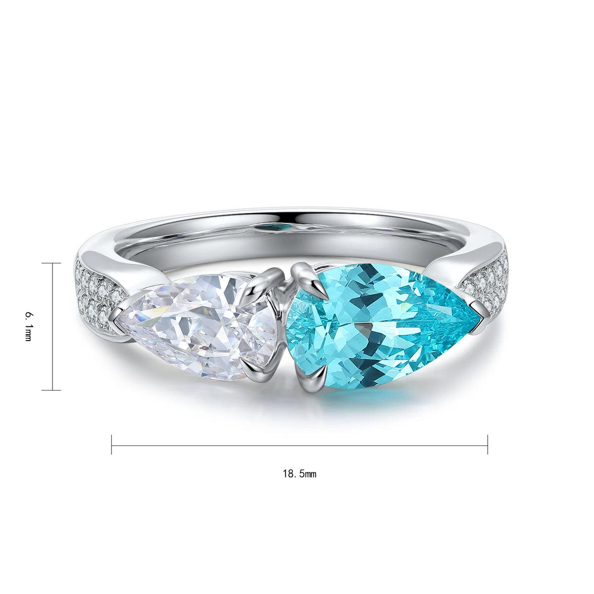 Gemfiori Factory Direct Sale 925 Sterling Silver High Quality Paraba Gemstone Ring