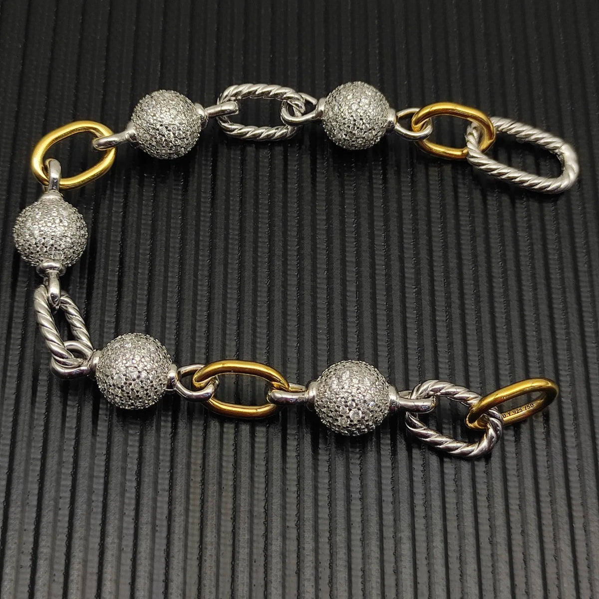 FASHIONISTA DY High-Quality Silver-Plated Round Brilliant Diamond Fashion Bracelet, Gold-Plated Diamond Bracelet, Jewelry