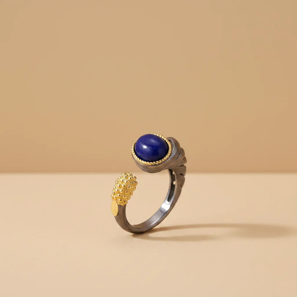 OEM Custom Size 925 Sterling Silver Open Ring With Purple Sodalite