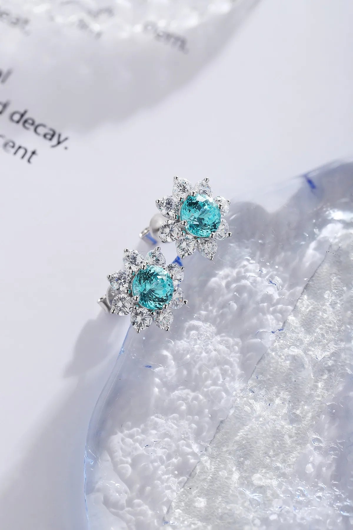 Gemfiori Anster High Quality S925 Lab Grown Paraiba Earring Stud Dainty Gemstone Stud Earrings for Women Daily Wear Gift