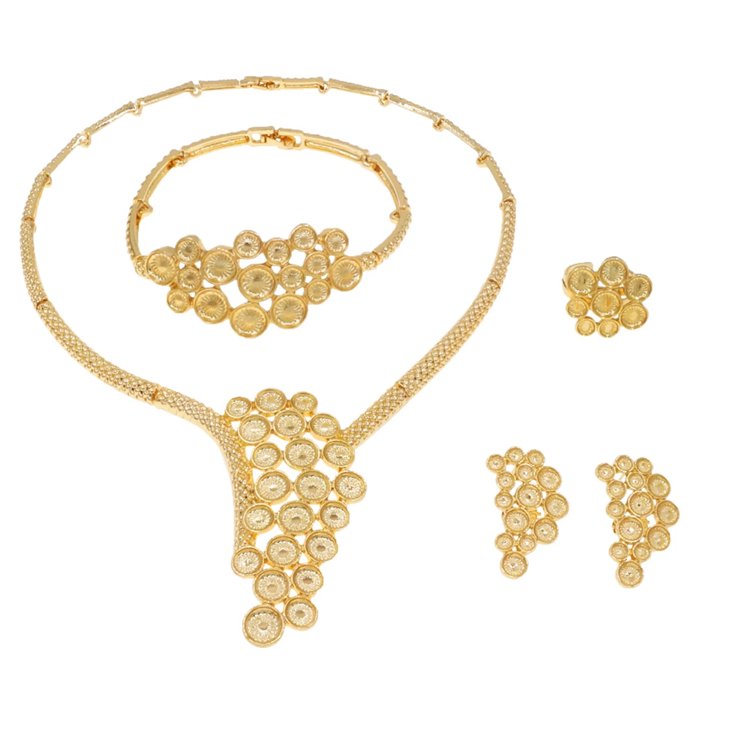 Zhuerrui Available Pendant Gold Jewelry Sets Favors Silver Bead Necklace Jewelry Set Fashionable Women's Accessories HC23185