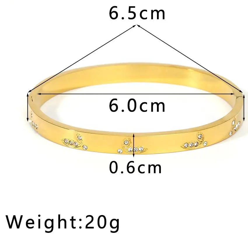 Versatile Hand Round Zircon Fine Snake Chain Bracelets New Green Leaf Charm Gold Stainless Steel Indian Style Bangles ALN2511307