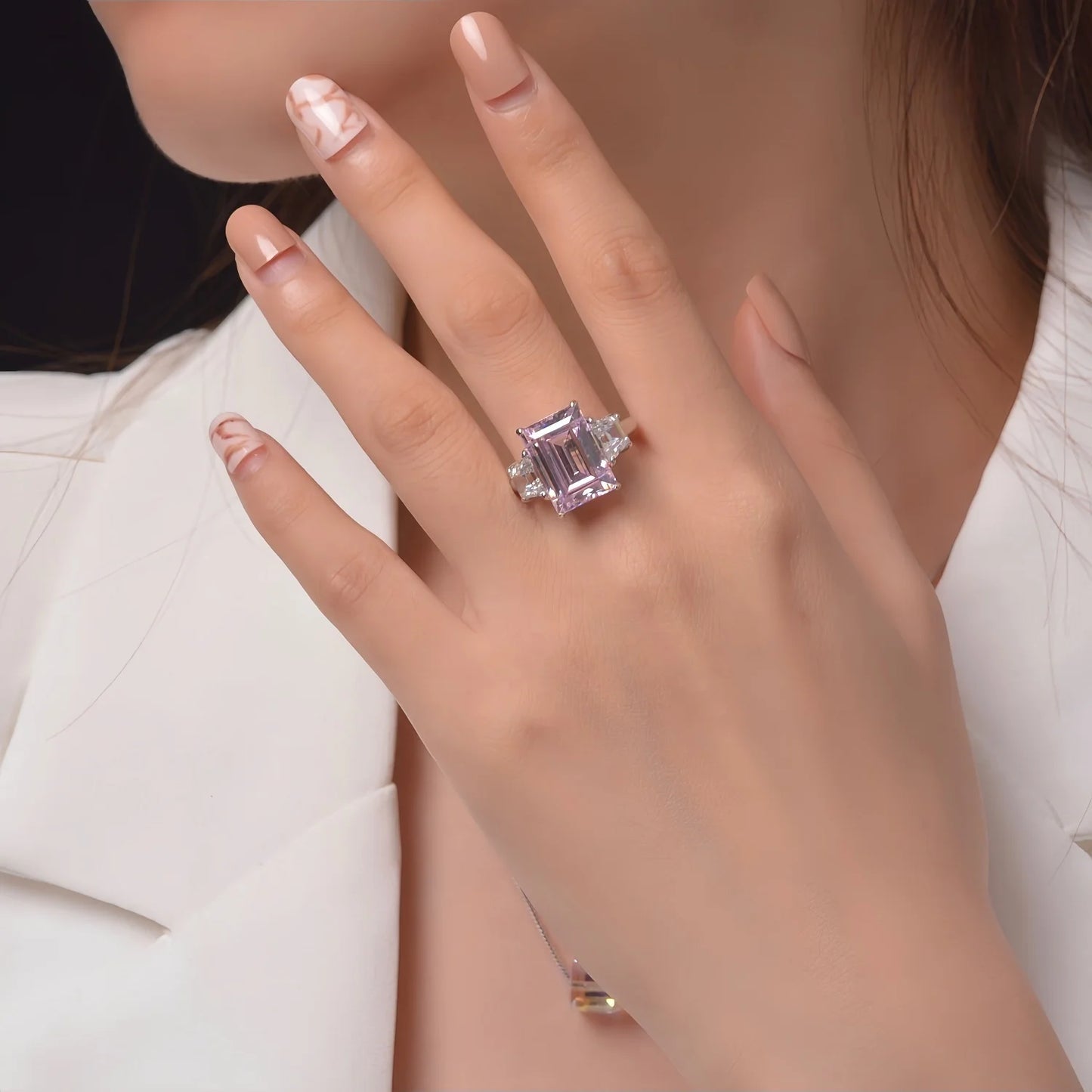 MUSHAN 925 Sterling Silver Rhodium Plated Women's Wedding Band Ring with Lab Grown 5A Zircon Big 8ct Luxury Jewelry